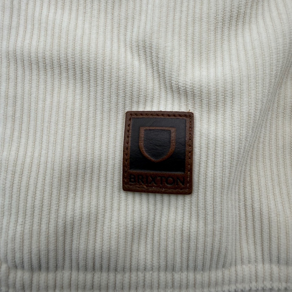 Brixton Button Up Mens XL Cream Corduroy Bowery Standard Fit Long Sleeve Shirt - Picture 5 of 10